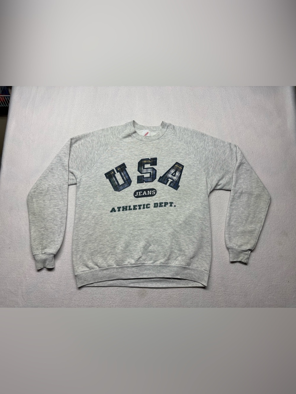 Vintage USA jeans Athletic Dept Sweatshirt Adult Pullover Crewneck 90’s Sz XL